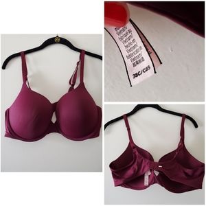 Maroon Victorias secret pushup bra brand new 38c